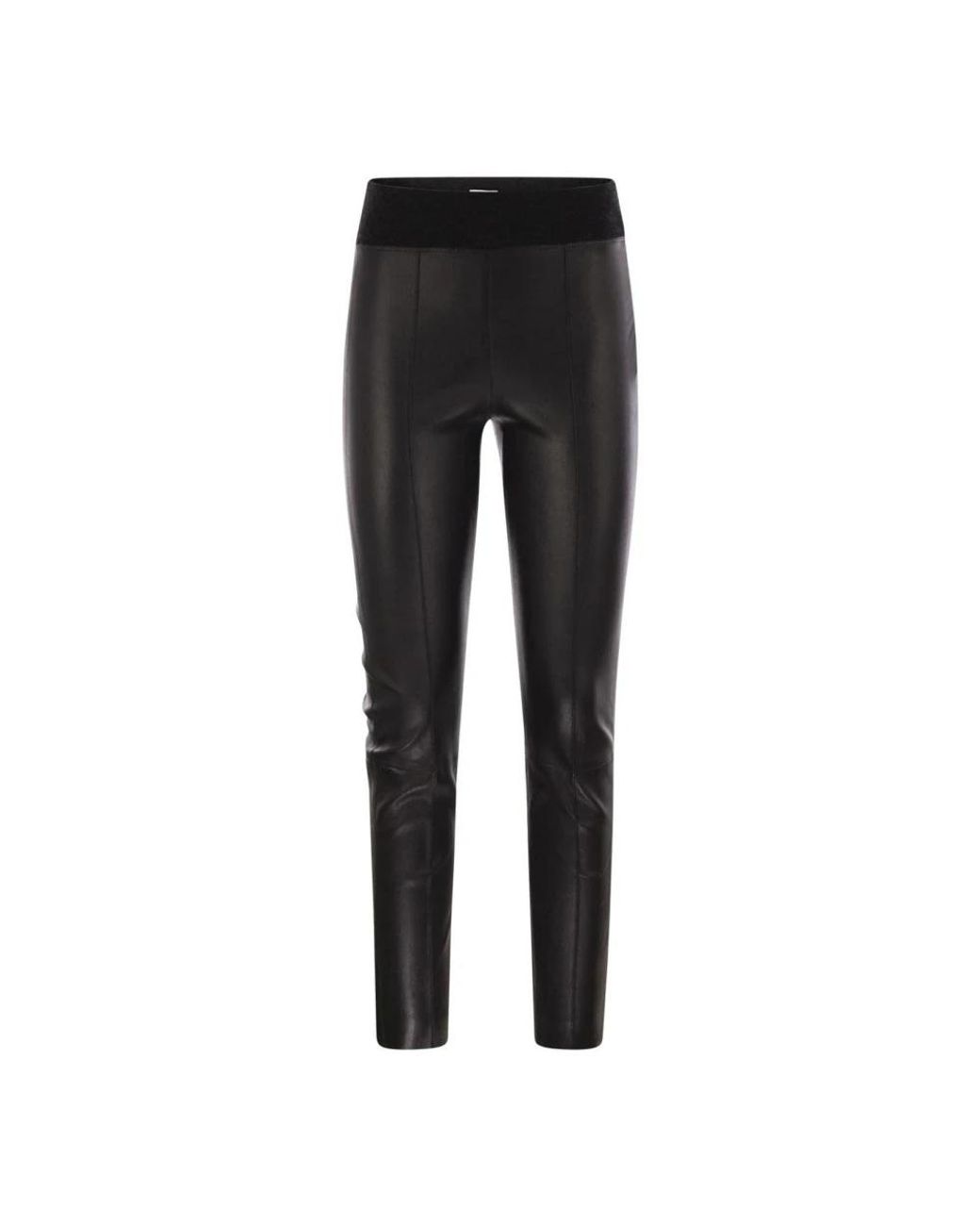 Brunello Cucinelli Black Leather Trousers