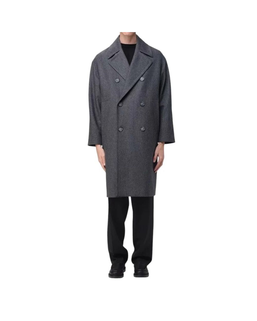 Hevò Gray Double-Breasted Coats for men