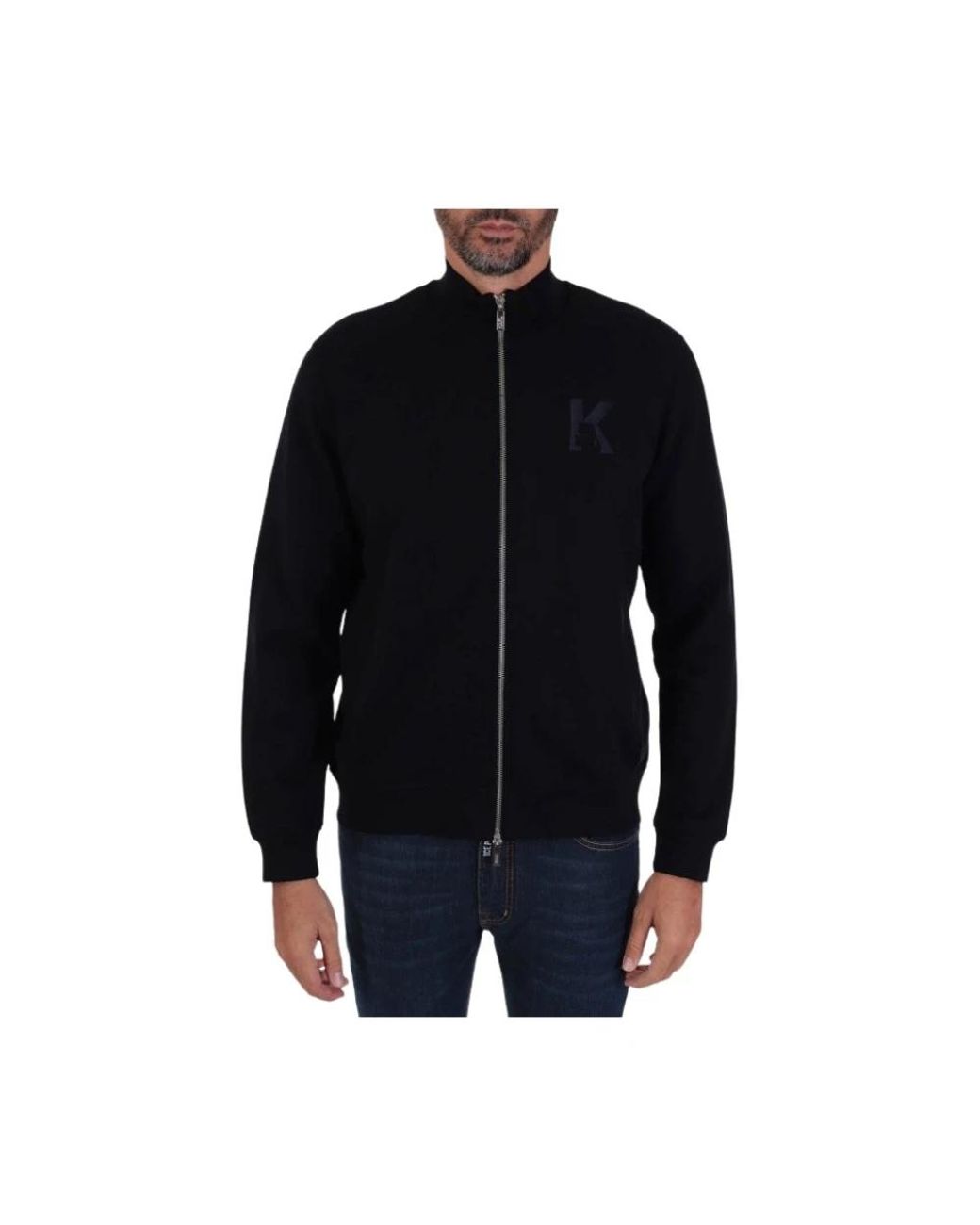 Karl Lagerfeld Black Zip-Throughs for men
