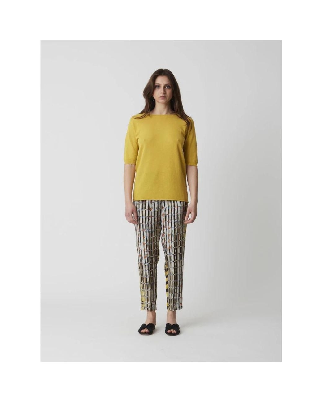 Alpha Studio Metallic Rundhals-Pullover