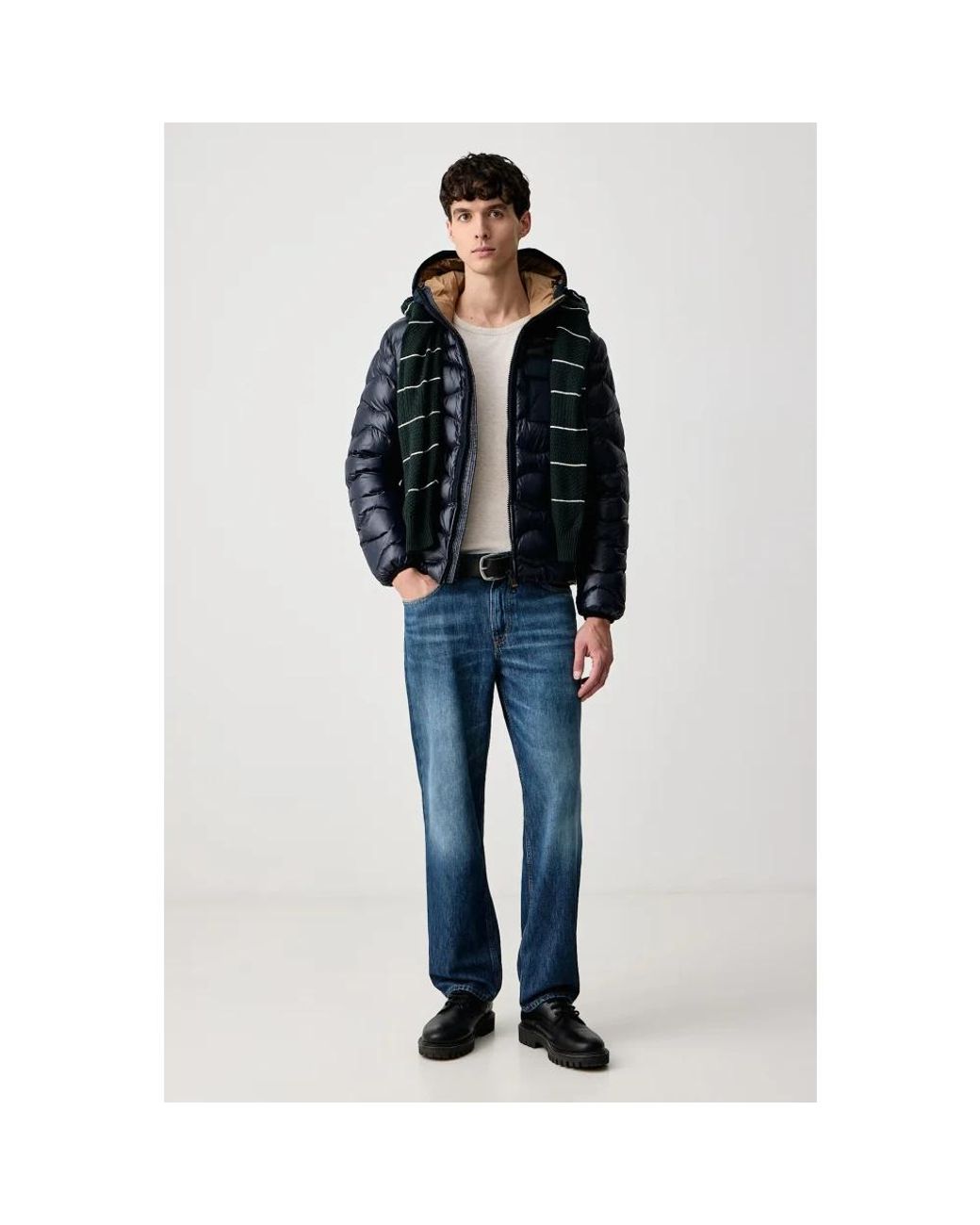 Winter Jackets Blauer de hombre de color Black