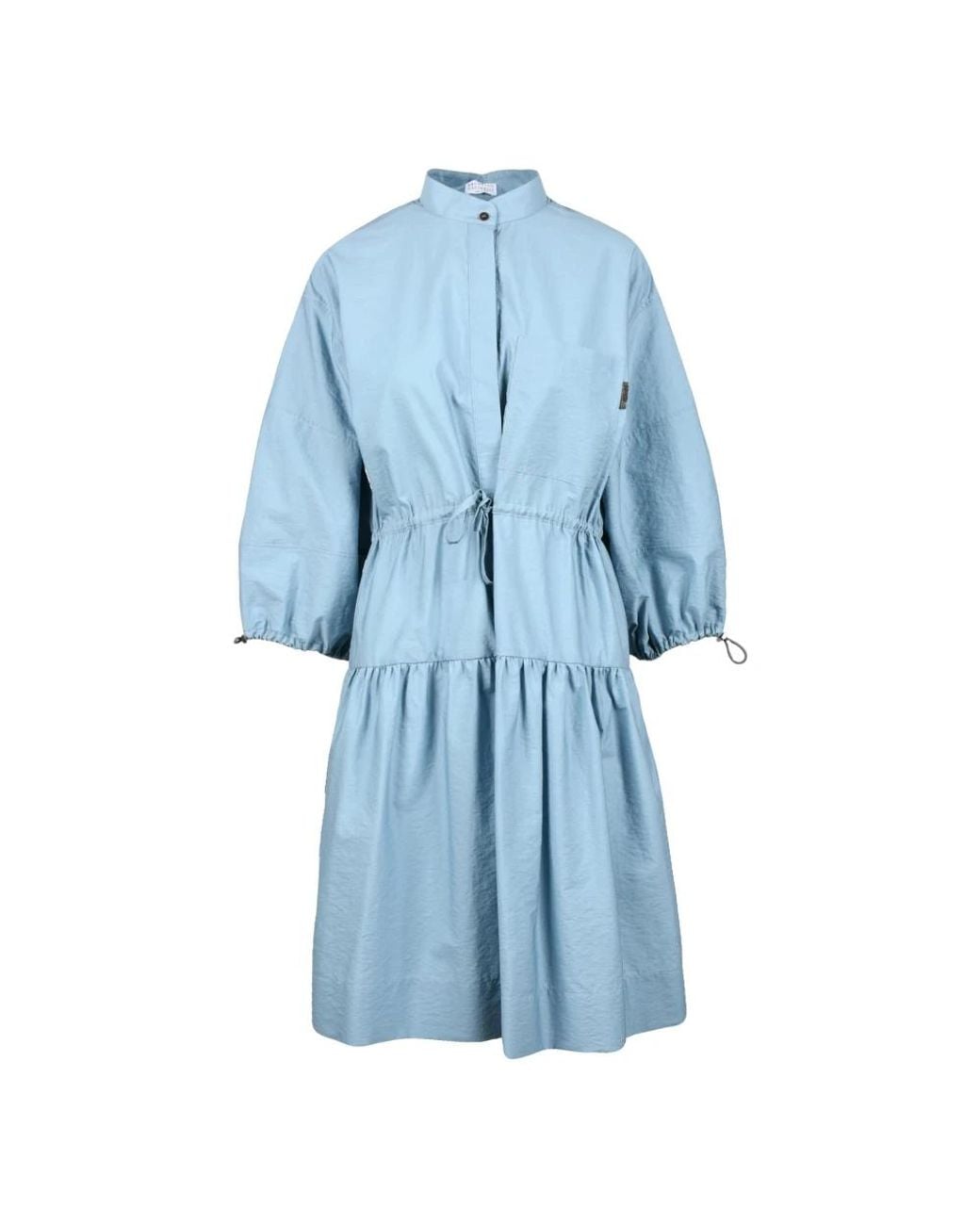 Brunello Cucinelli Blue Shirt Dresses