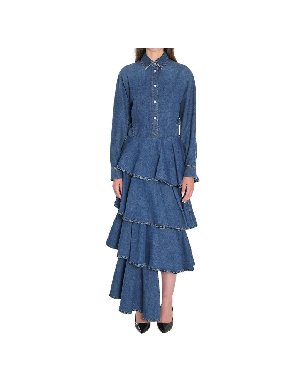 Alaïa Blue Shirt Dresses