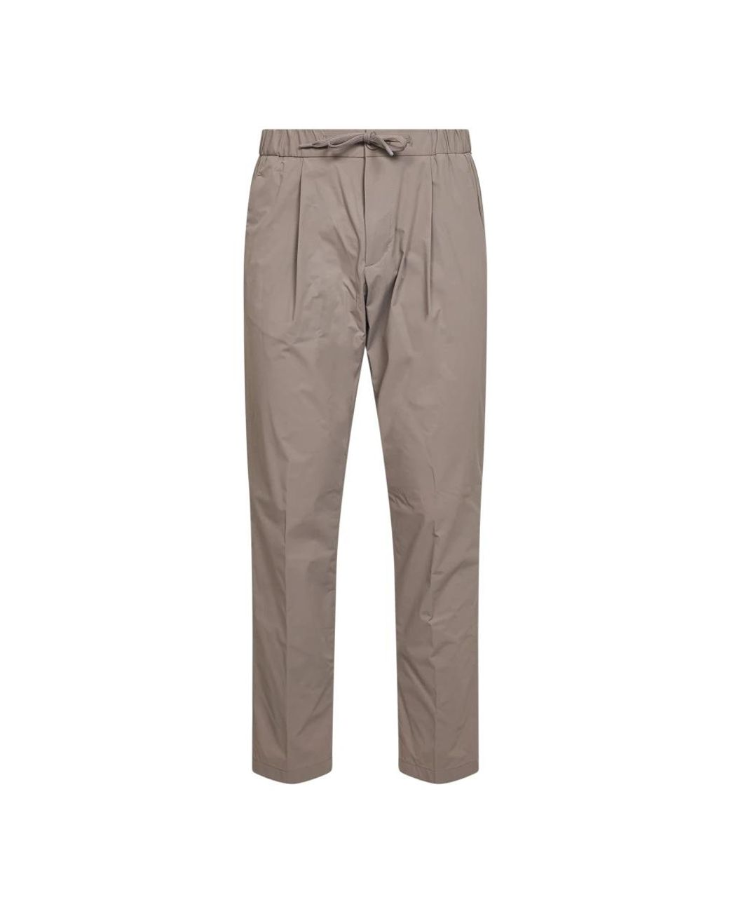 Herno Broeken ,Bruin ,Leer Pleated Tapered Broeken in het Gray voor heren