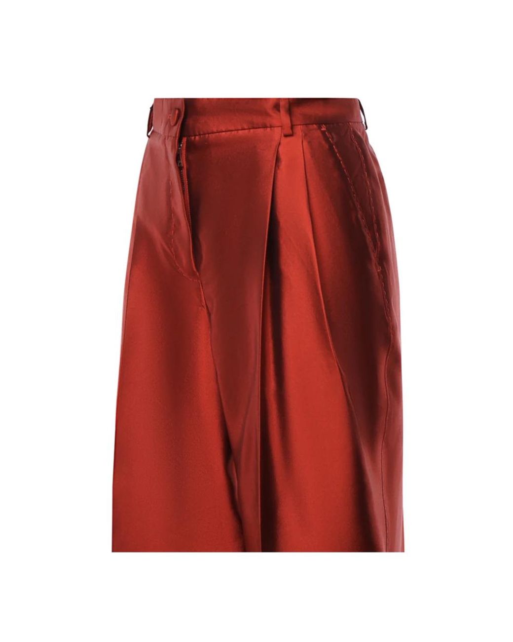 Dolce & Gabbana Red Wide Trousers