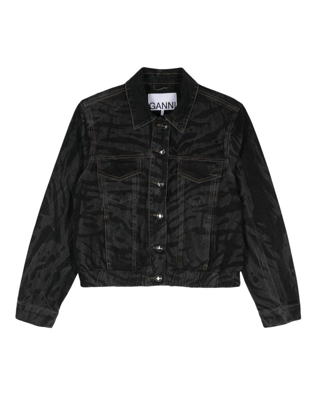 Ganni Denim Bomberjack in het Black