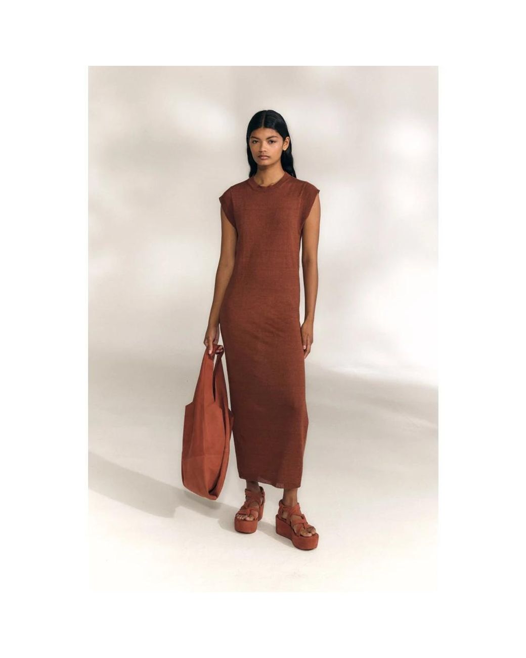 Cortana Brown Knitted Dresses