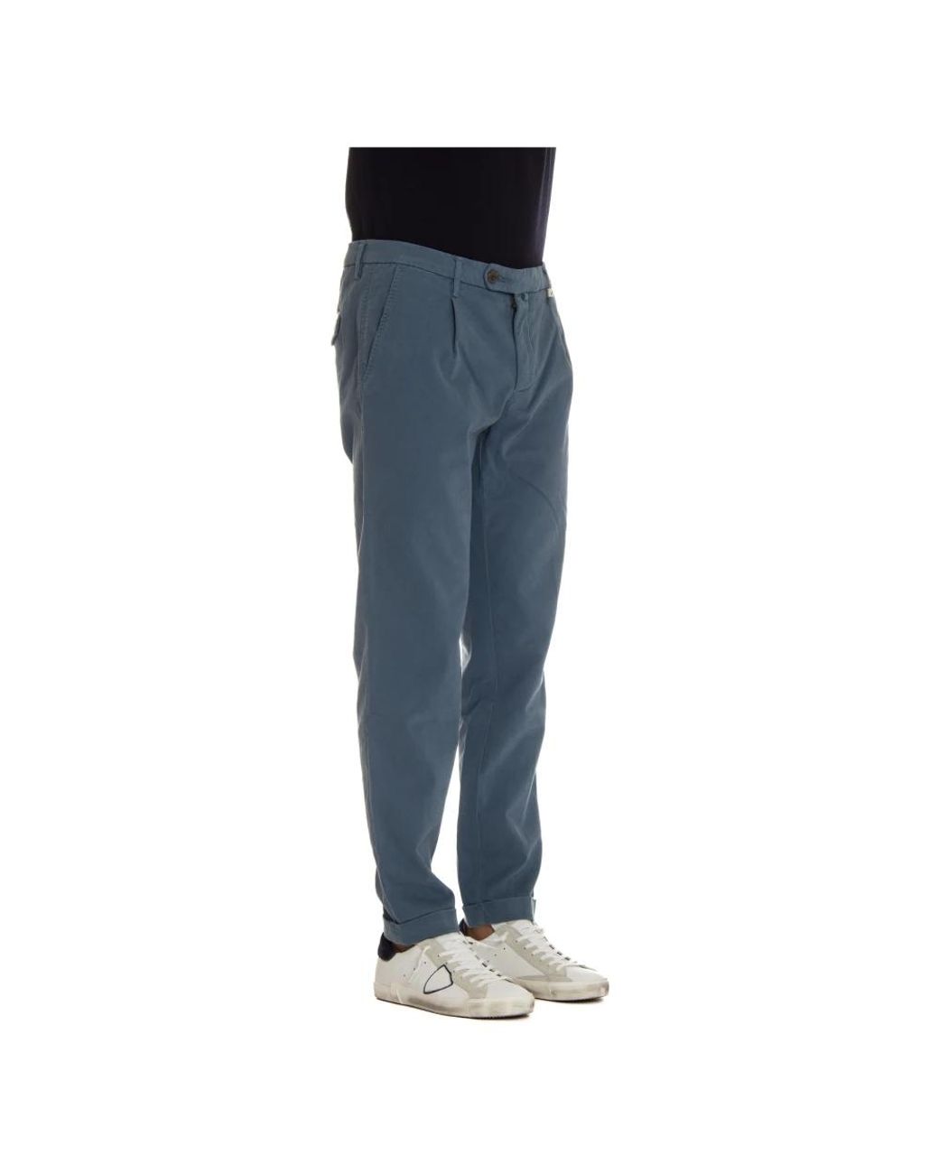 Myths Blue Straight Trousers for men