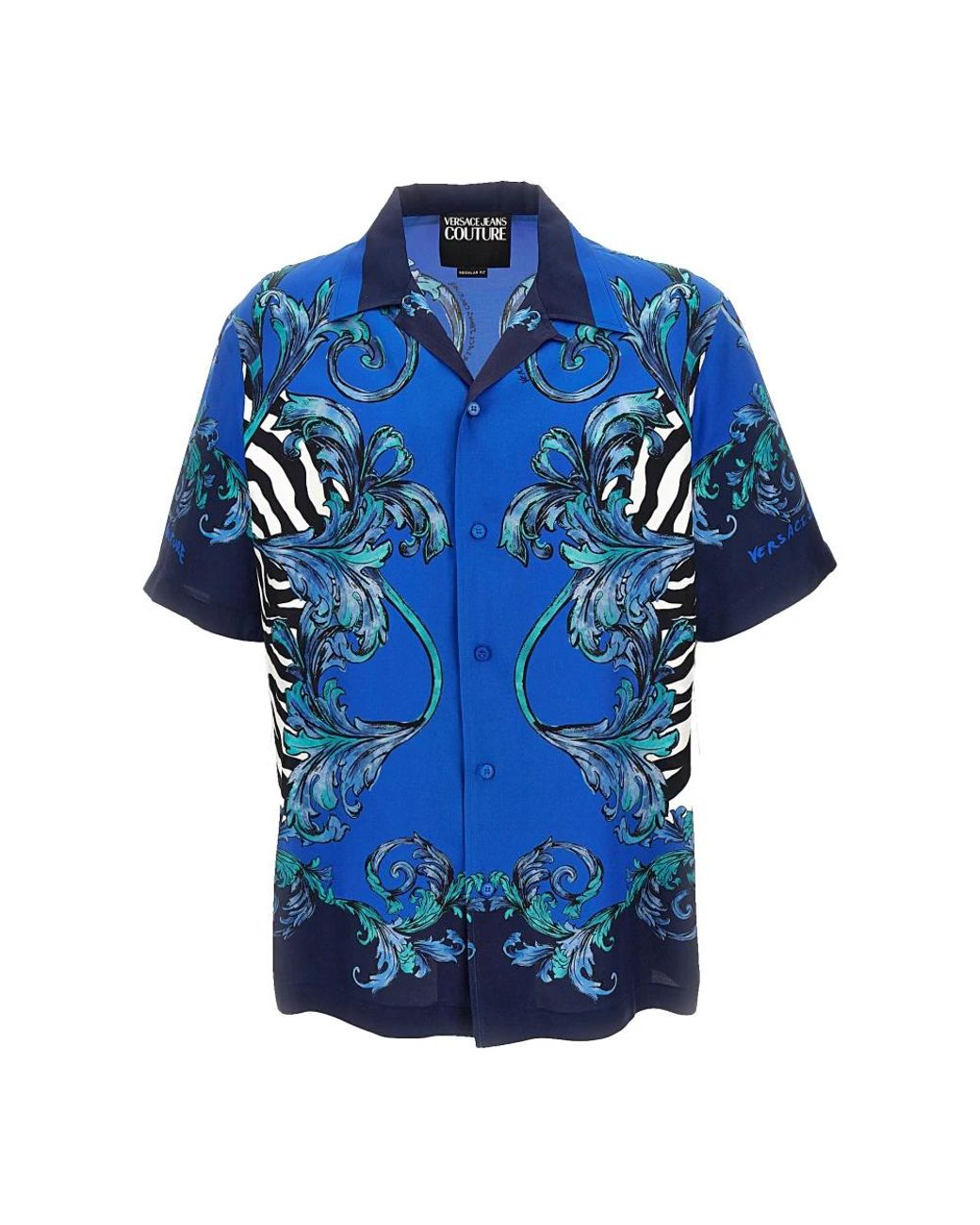 Versace Jeans Couture Blue Short Sleeve Shirts for men