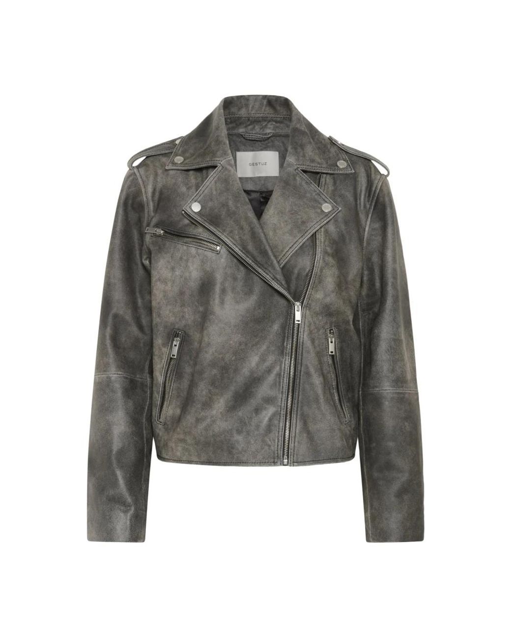 Leather Jackets Gestuz en coloris Gray