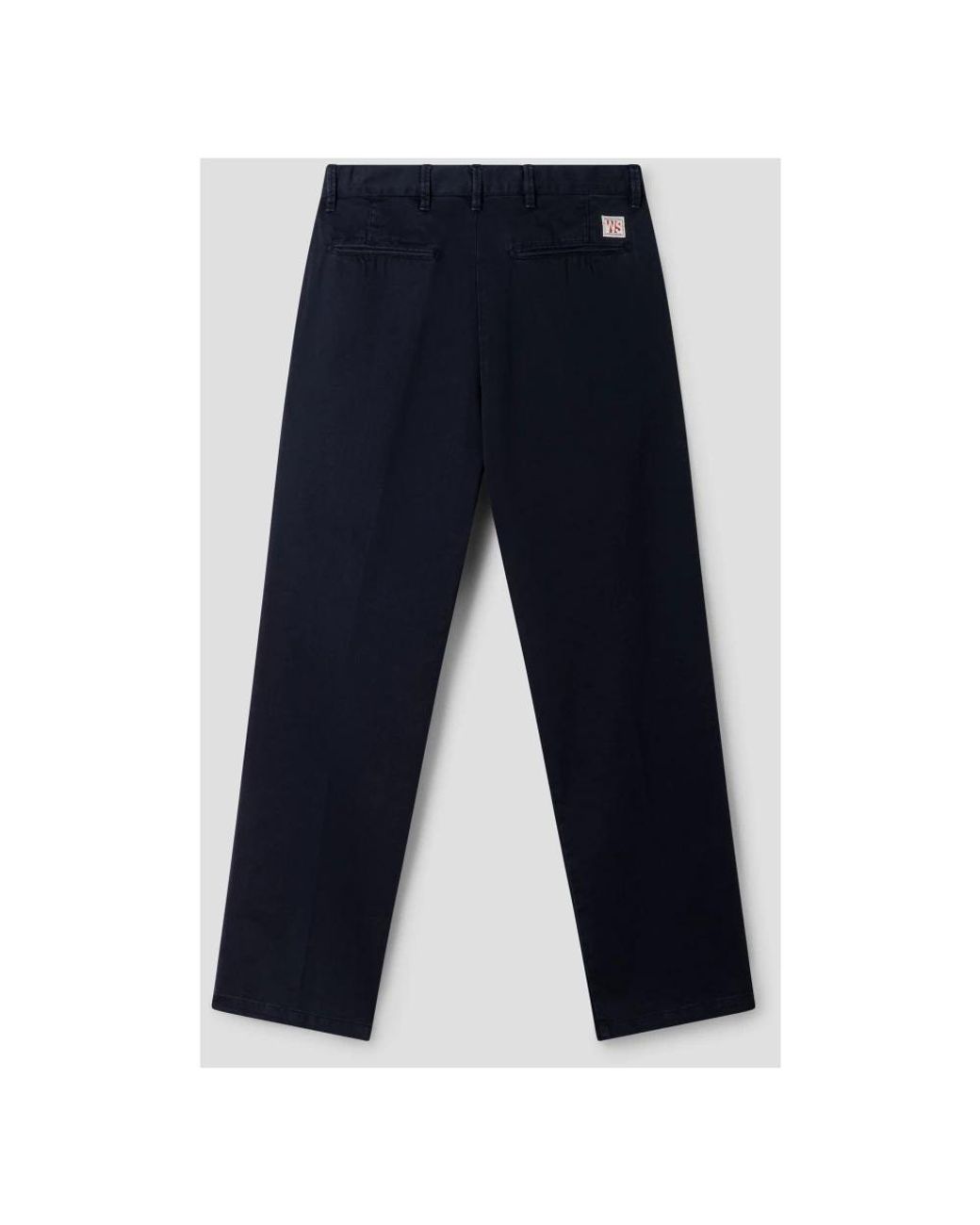 White Sand Blue Straight Trousers for men
