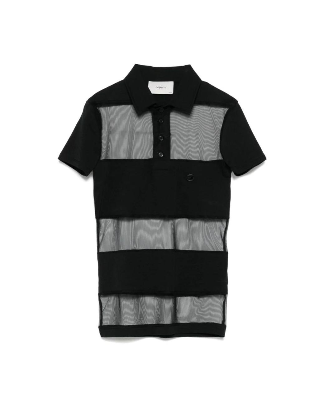 Coperni Gestreept Transparant Polo Top in het Black