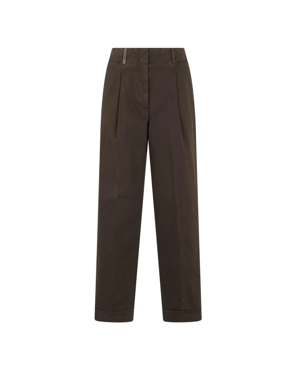 Peserico Brown Straight Trousers