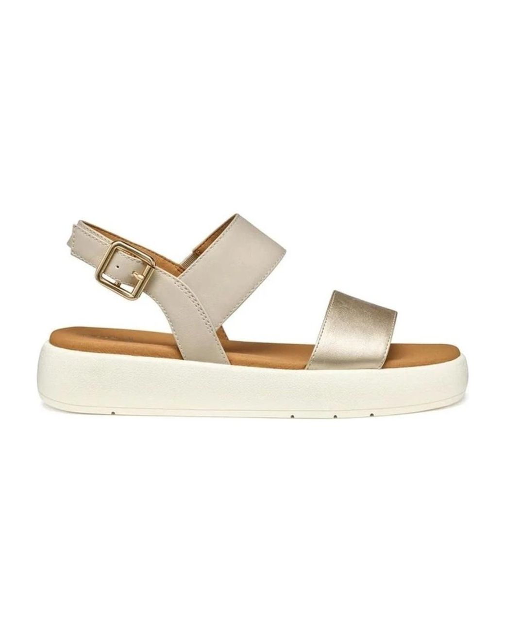Geox Metallic Flat Sandals