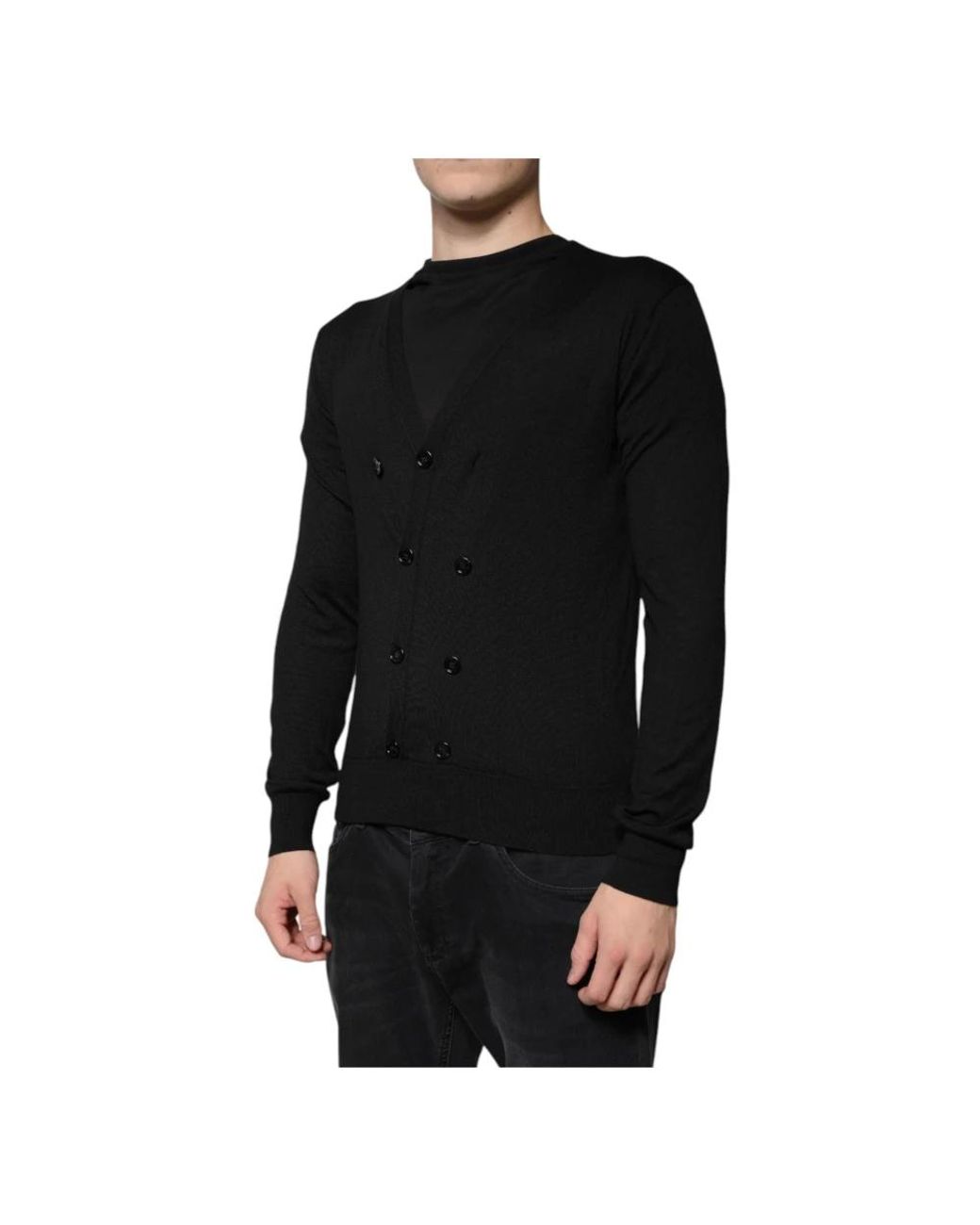 Dolce & Gabbana Black Cashmere Knitwear for men