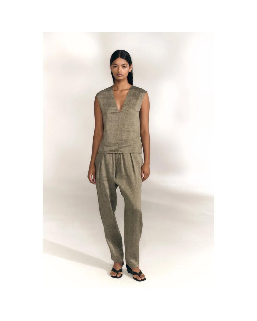 Cortana Gray Tapered Trousers