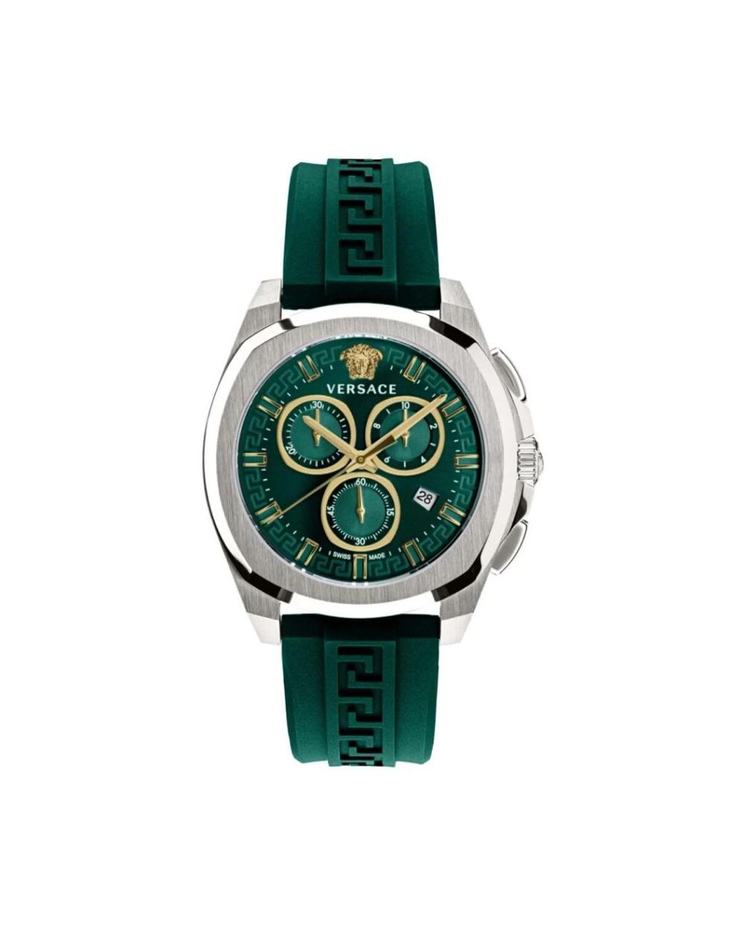Versace Accessoires ,Grijs ,Chrono Geo Chronograaf Horloge Groen Goud in het Green voor heren