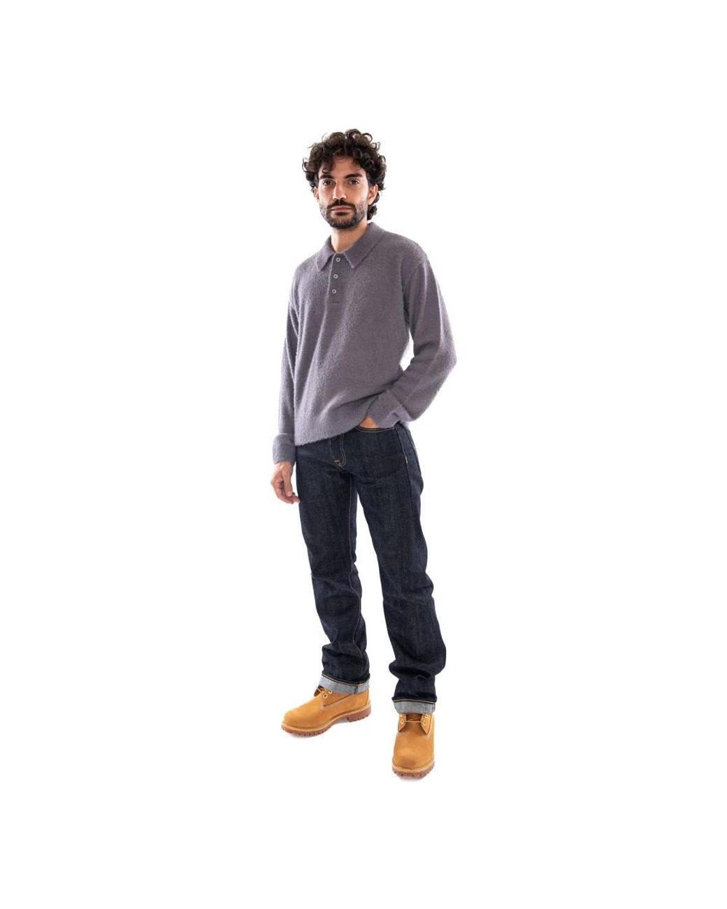 Edwin Dex Polo Pullover in Purple für Herren
