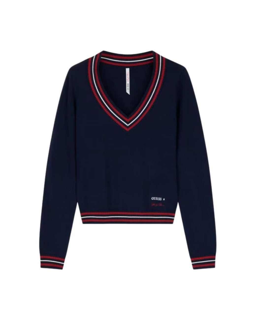 Guess Blue V-Neck Knitwear