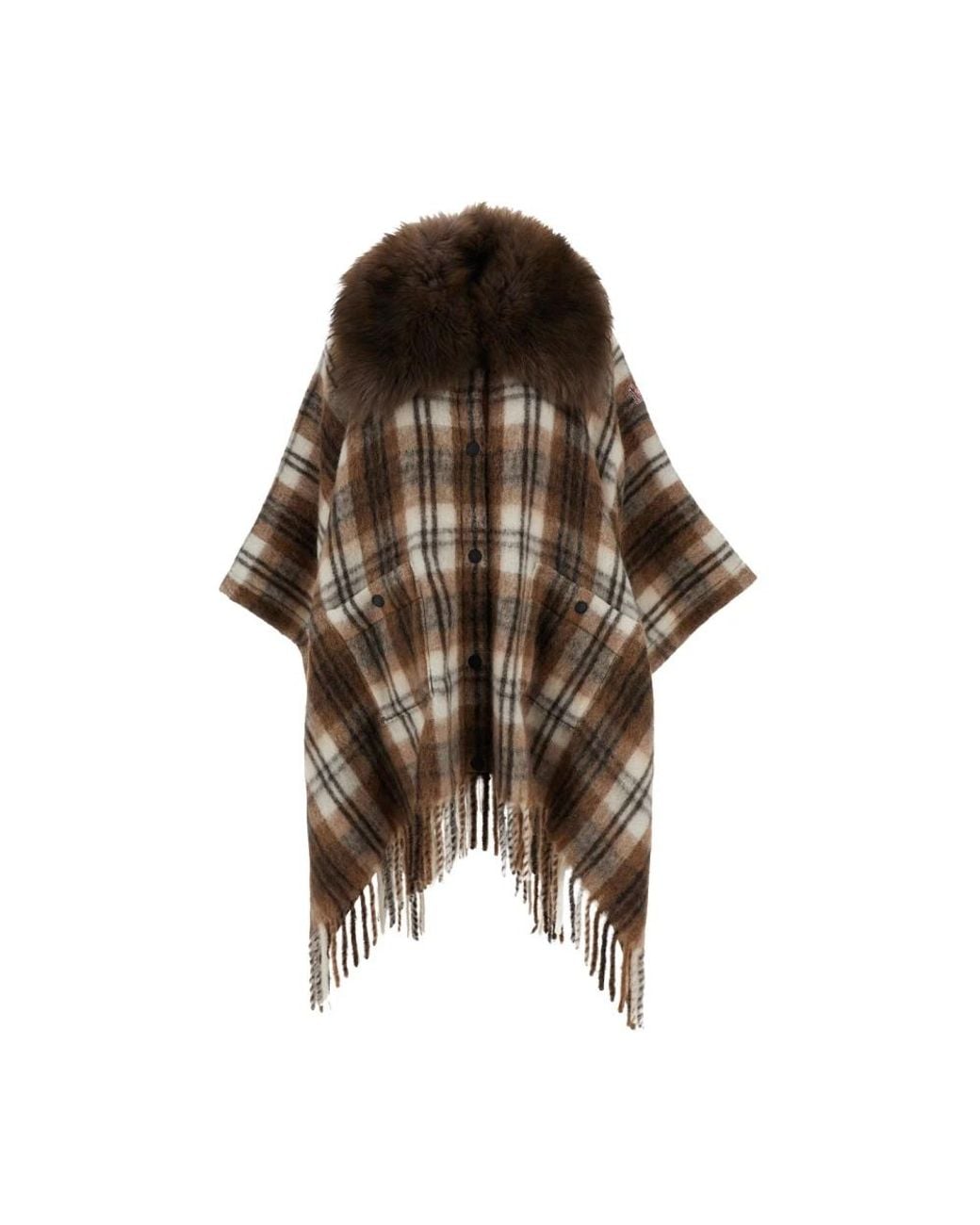 Moncler Mohair Blend Cape in het Brown