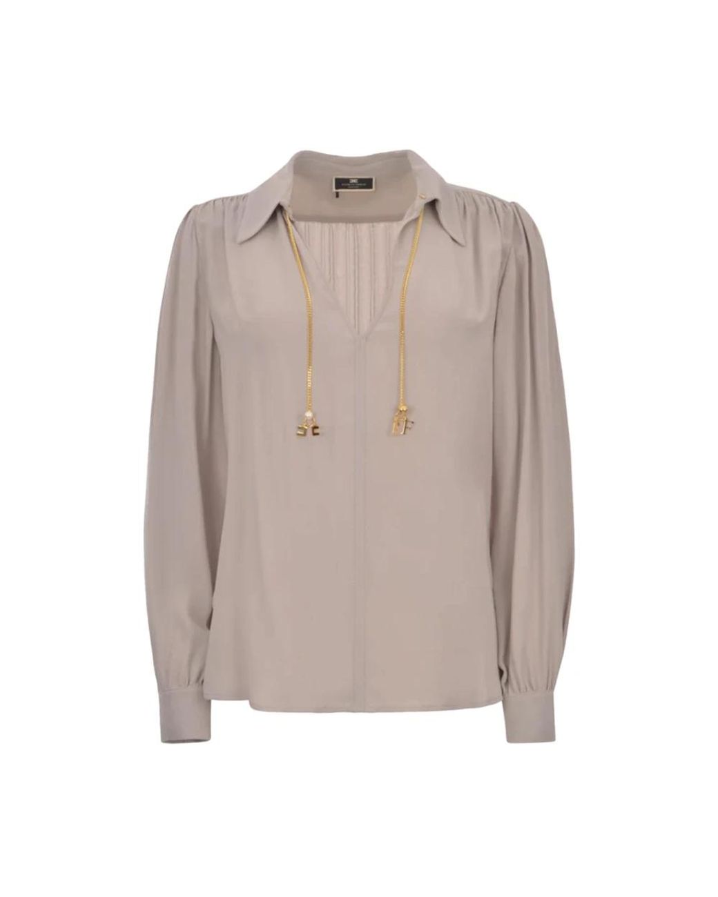 Elisabetta Franchi Overhemden ,Grijs ,Polyester Blouse in het Gray