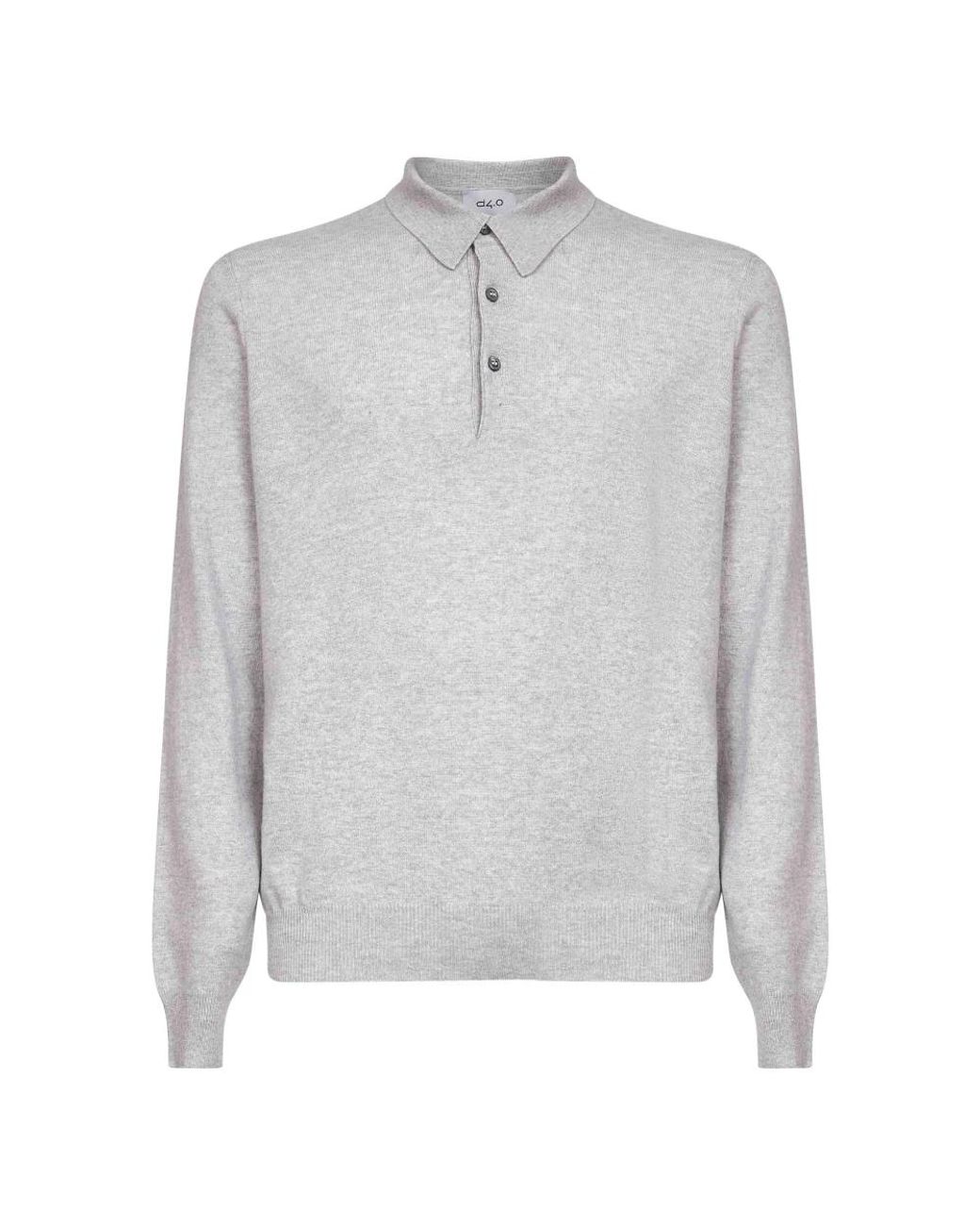 D4.0 Polo Met Drieknoopsluiting En Ribbelstructuur in het Gray voor heren