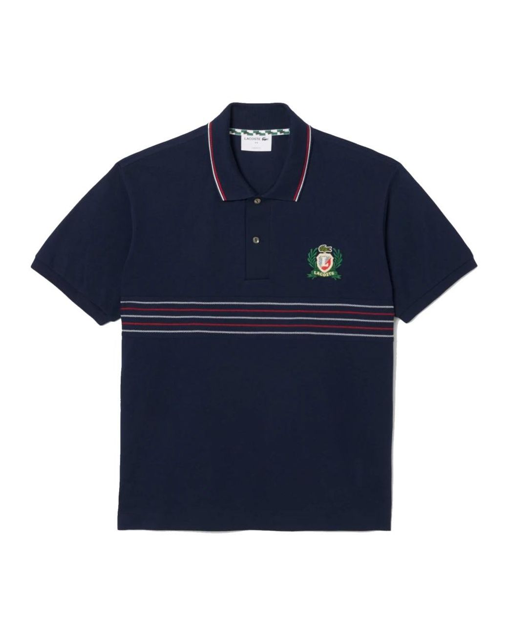 Lacoste Tops ,Blauw ,Katoen Geborduurd Crest Polo Shirt in het Blue voor heren