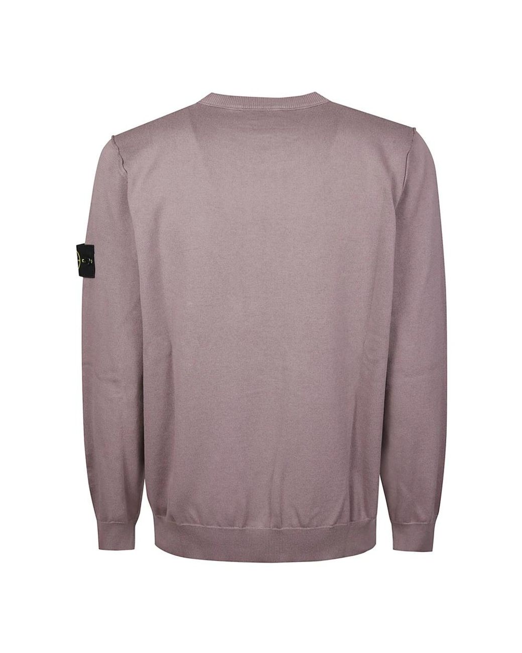 Stone Island Soft Cotton Crewneck Sweater in het Purple voor heren