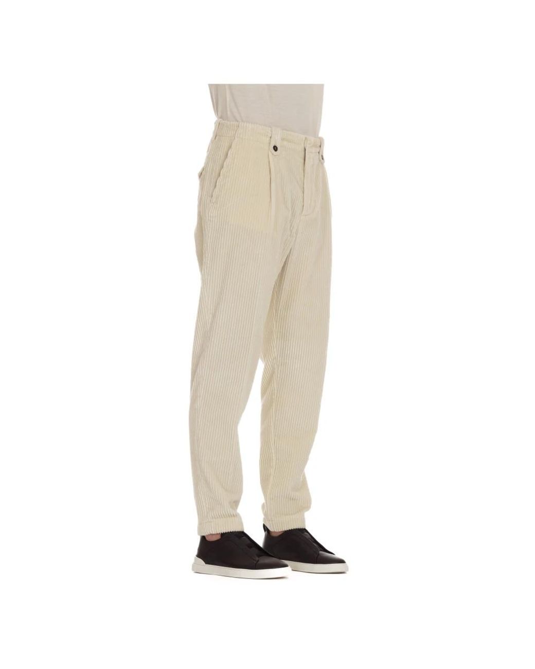 Eleventy Natural Slim-Fit Trousers for men