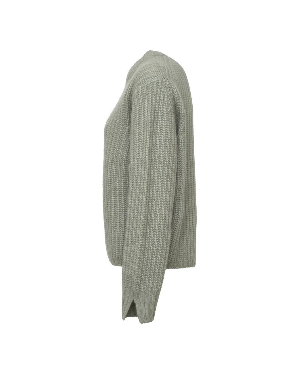 Allude Gray Round-Neck Knitwear