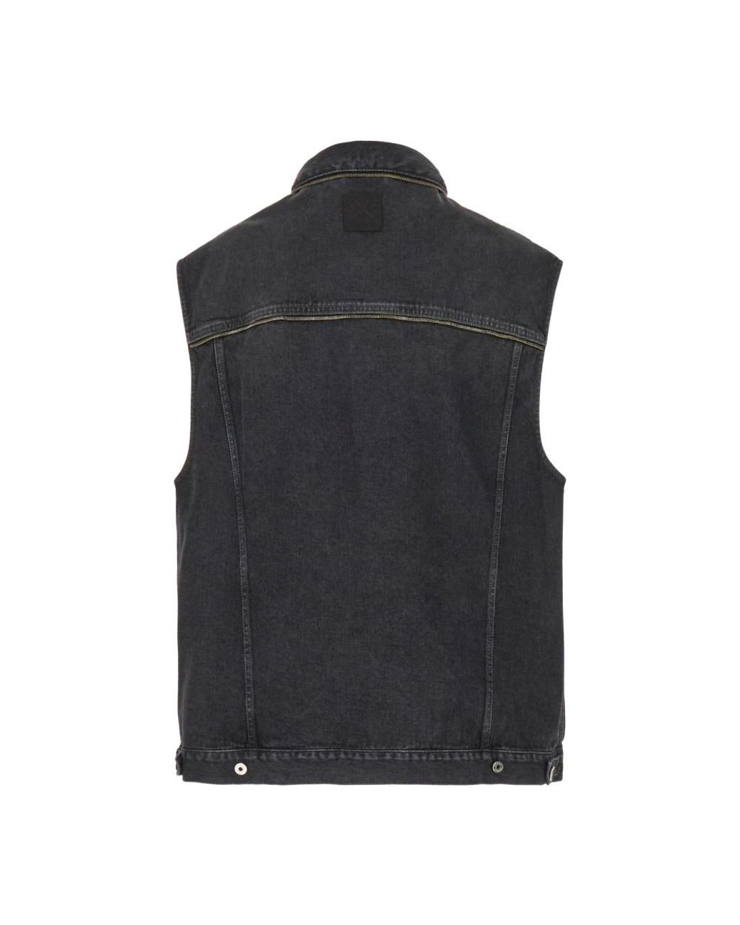 Off-White c/o Virgil Abloh Black Dark Denim Sleeveless Oversize Jacket for men