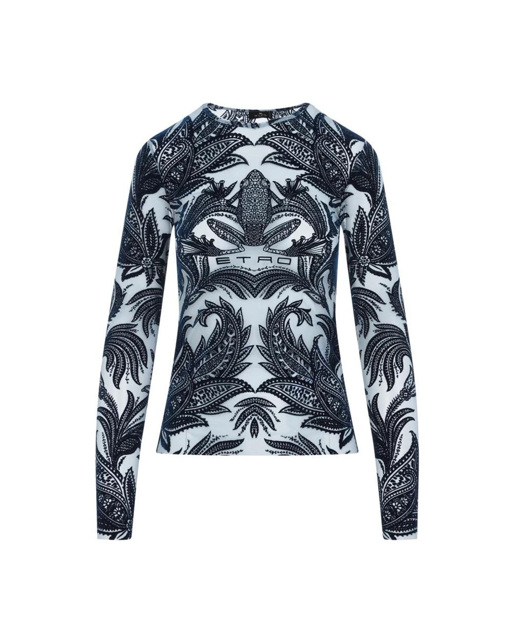 Etro Blue Long Sleeve T-Shirts