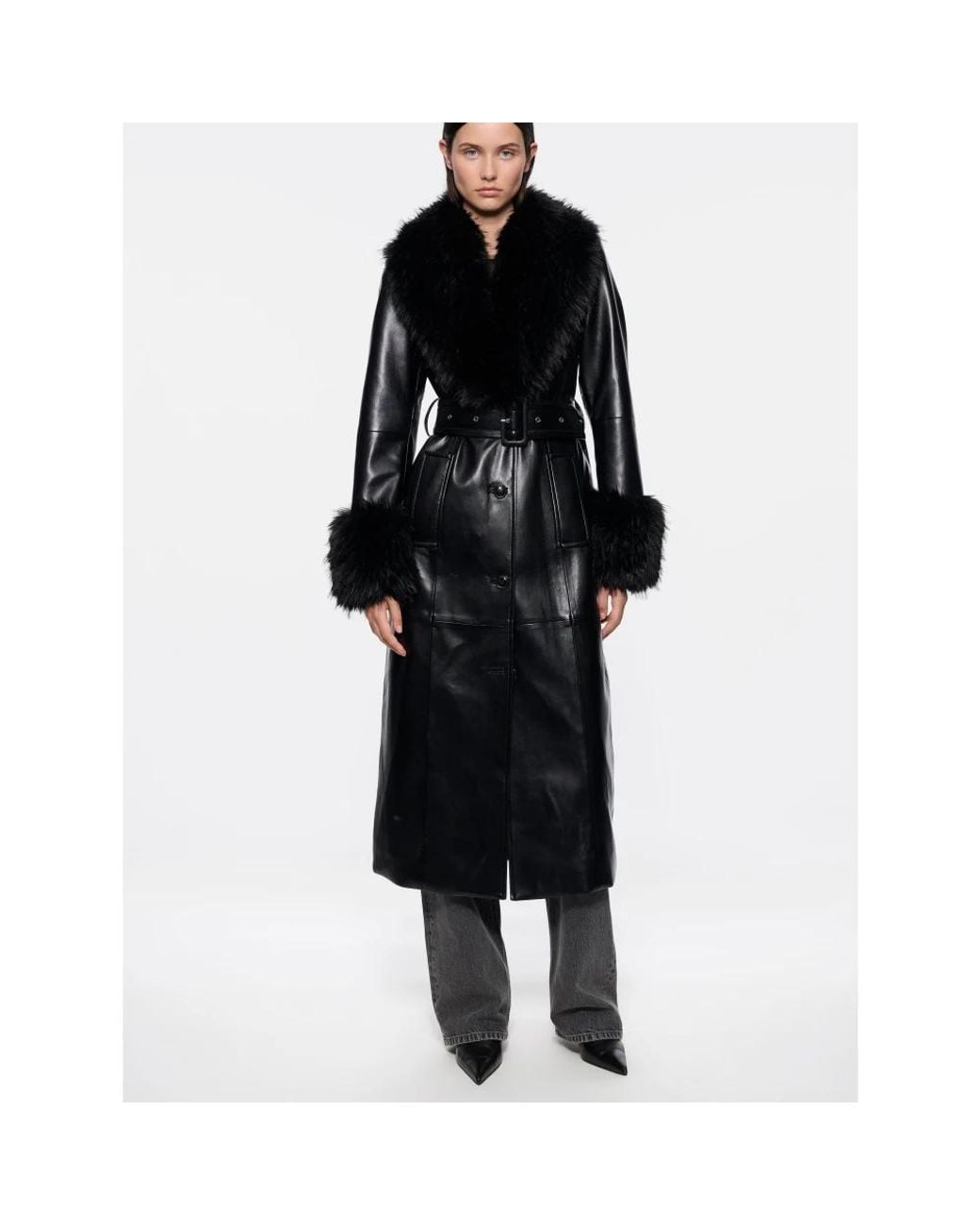 Belted Coats Stand Studio de color Black