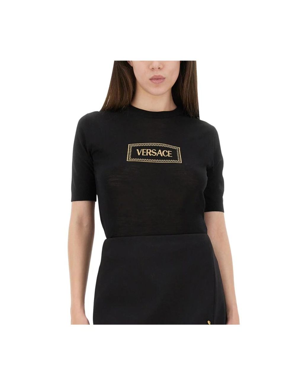 Versace Black Round-Neck Knitwear