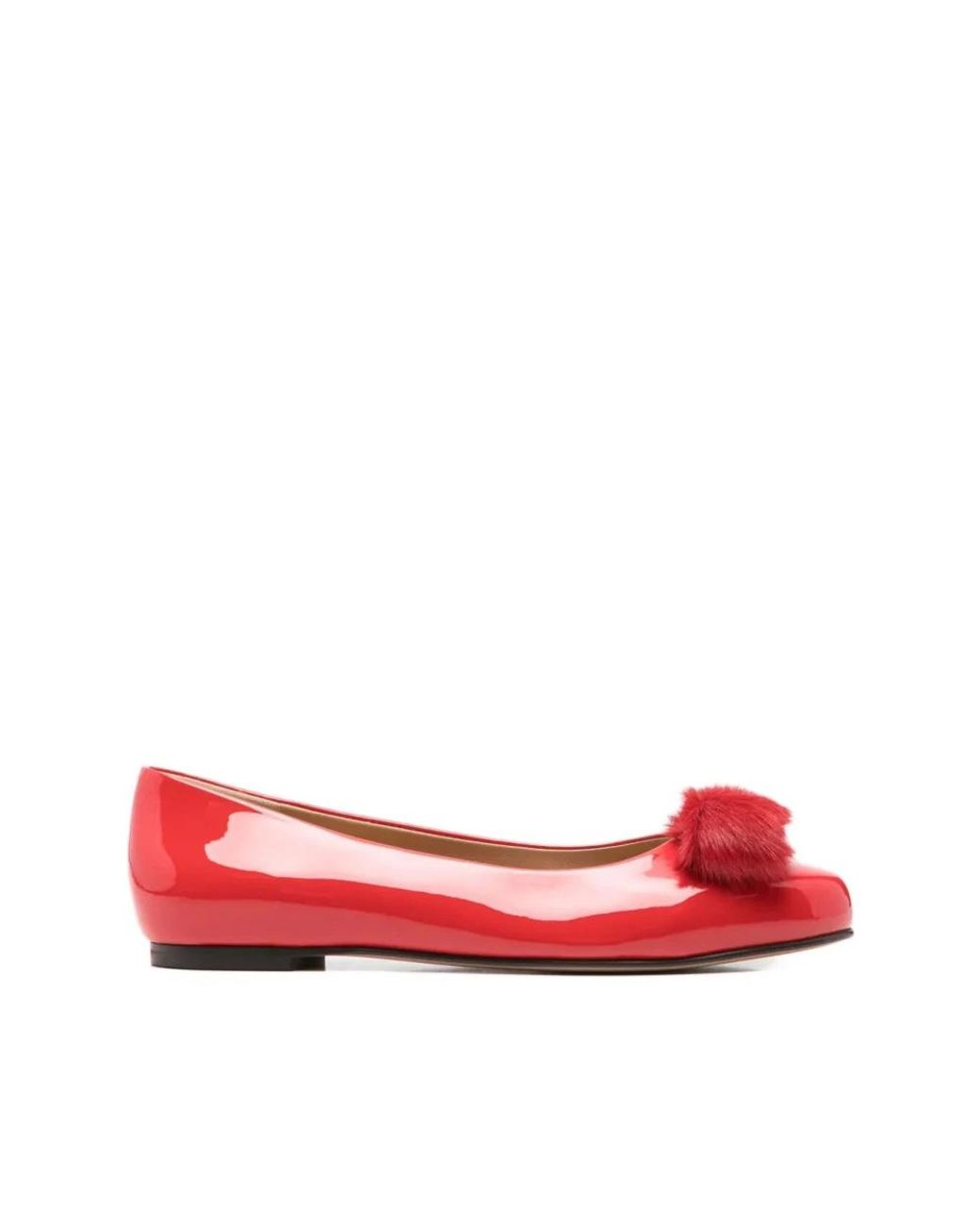 Ferragamo Red Ballerina Shoes