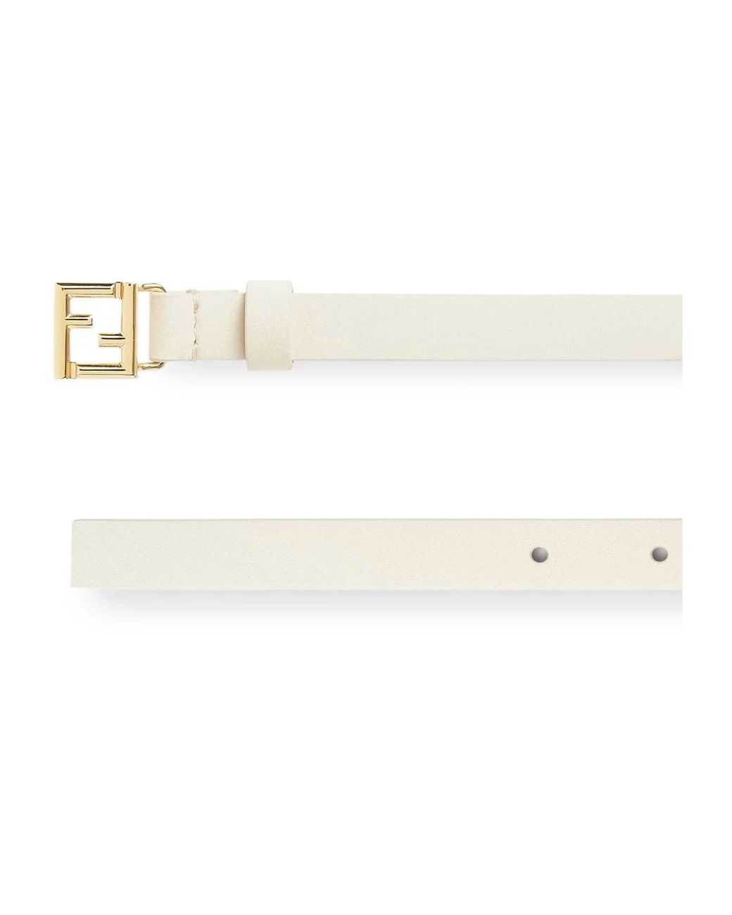 Fendi White Ff 15 Mm Ledergürtel