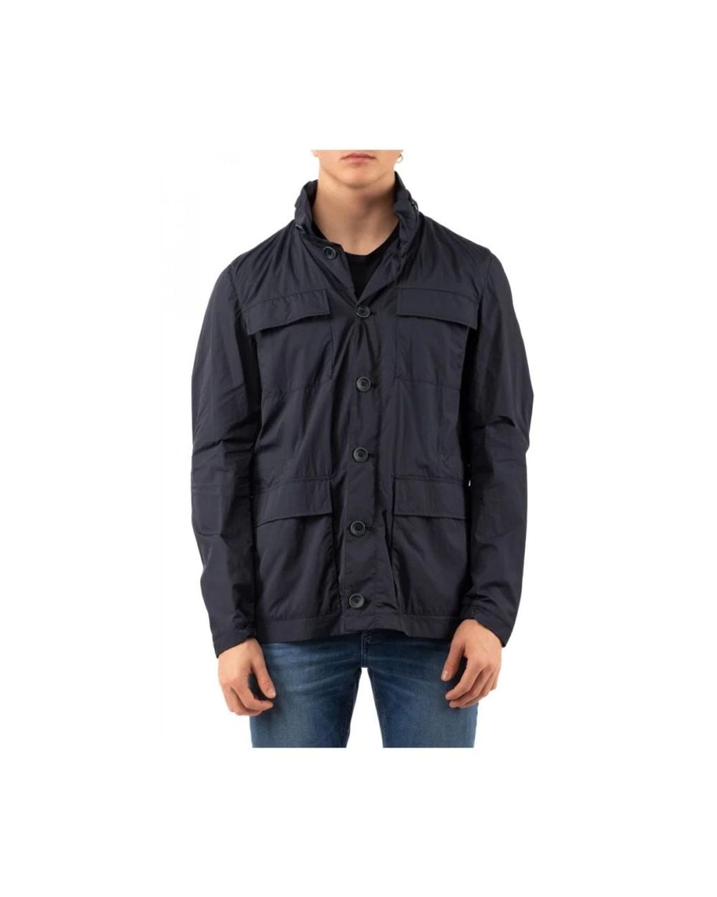 Herno Jassen ,Blauw ,Polyester Stijlvol Blouson Jasje in het Blue voor heren