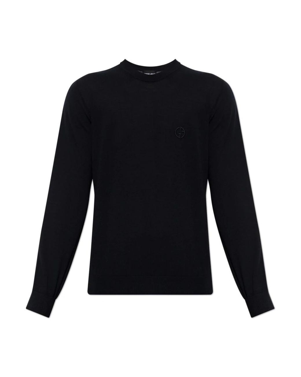 Giorgio Armani Black Round-Neck Knitwear for men