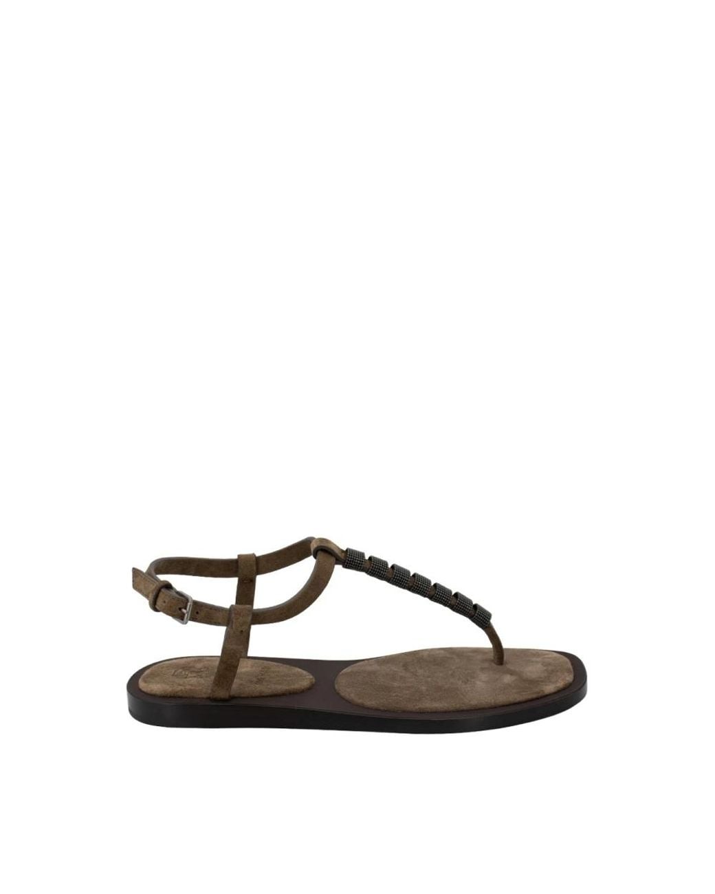Brunello Cucinelli Brown Flat Sandals