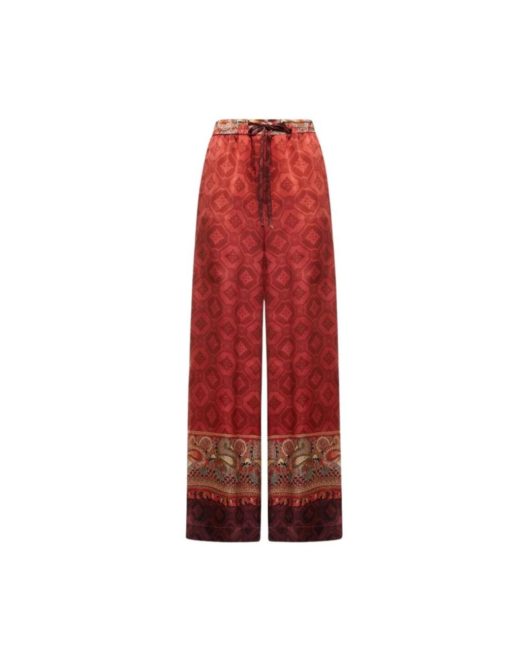 Pierre Louis Mascia Red Wide Trousers