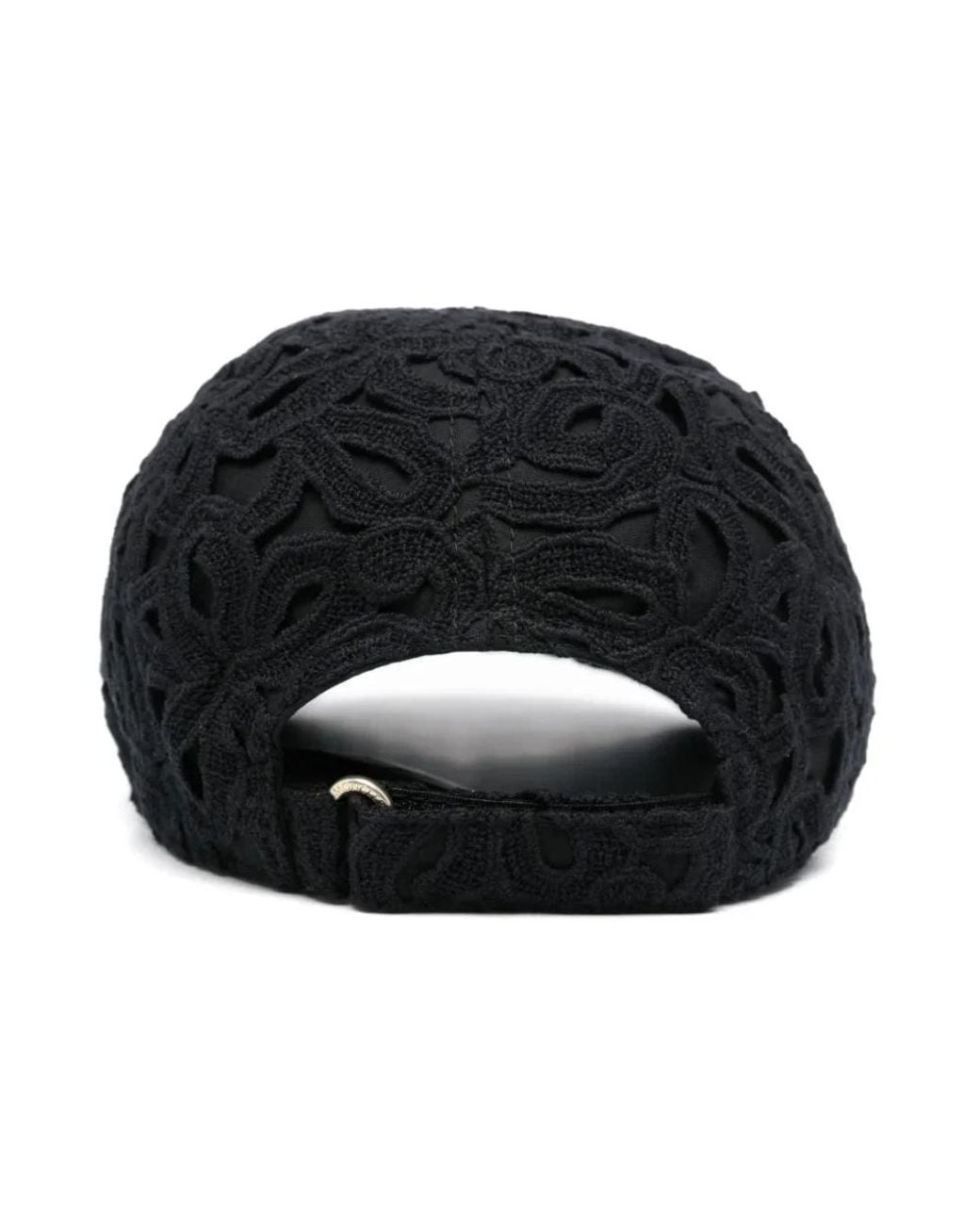 Moncler Black Macramé Baseball Cap