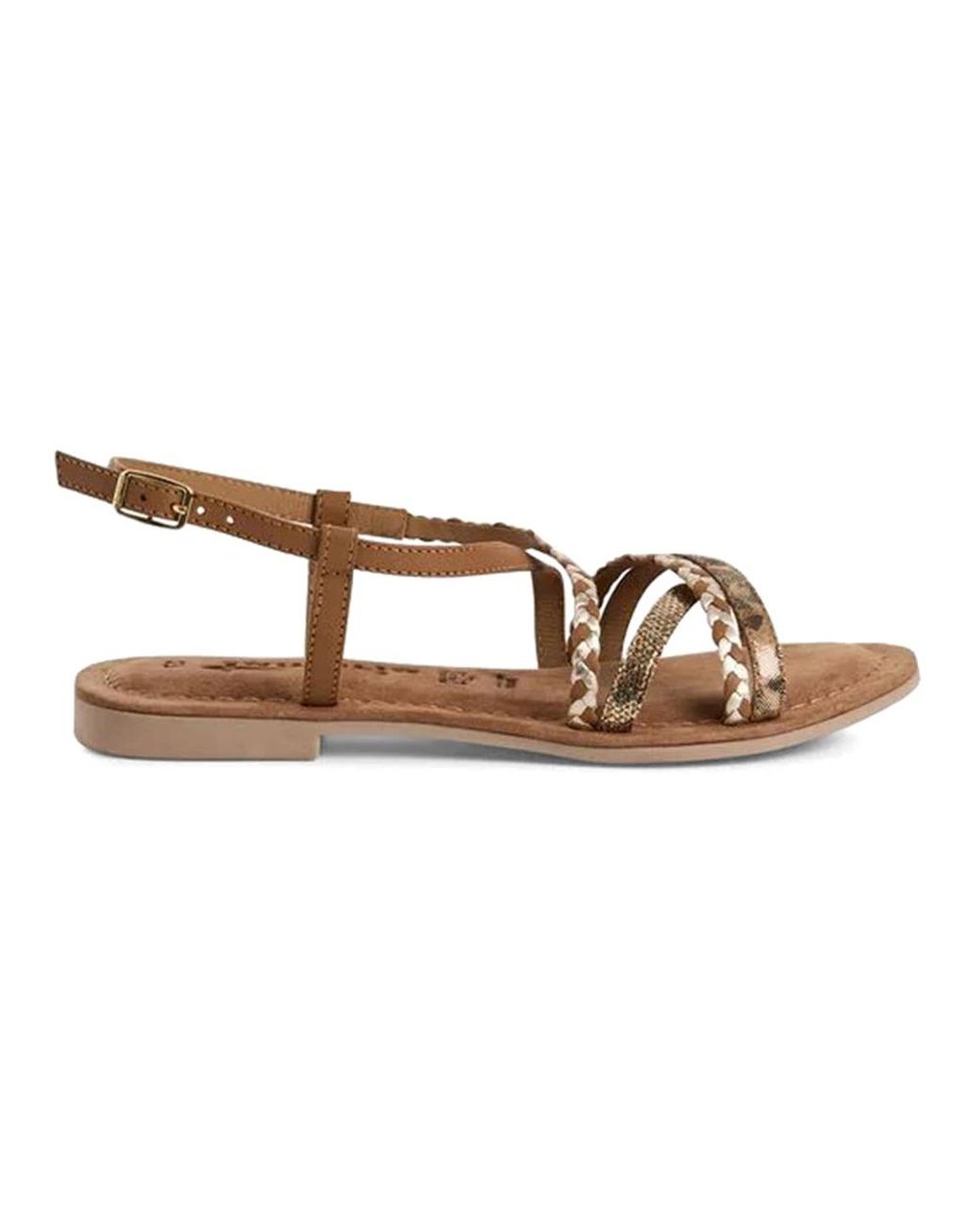 Tamaris Brown Flat Sandals