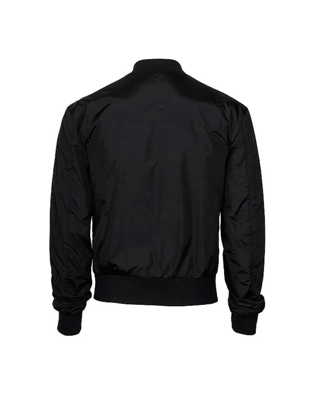 Dolce & Gabbana Black Nylon Jacket With Logo Plaque for men