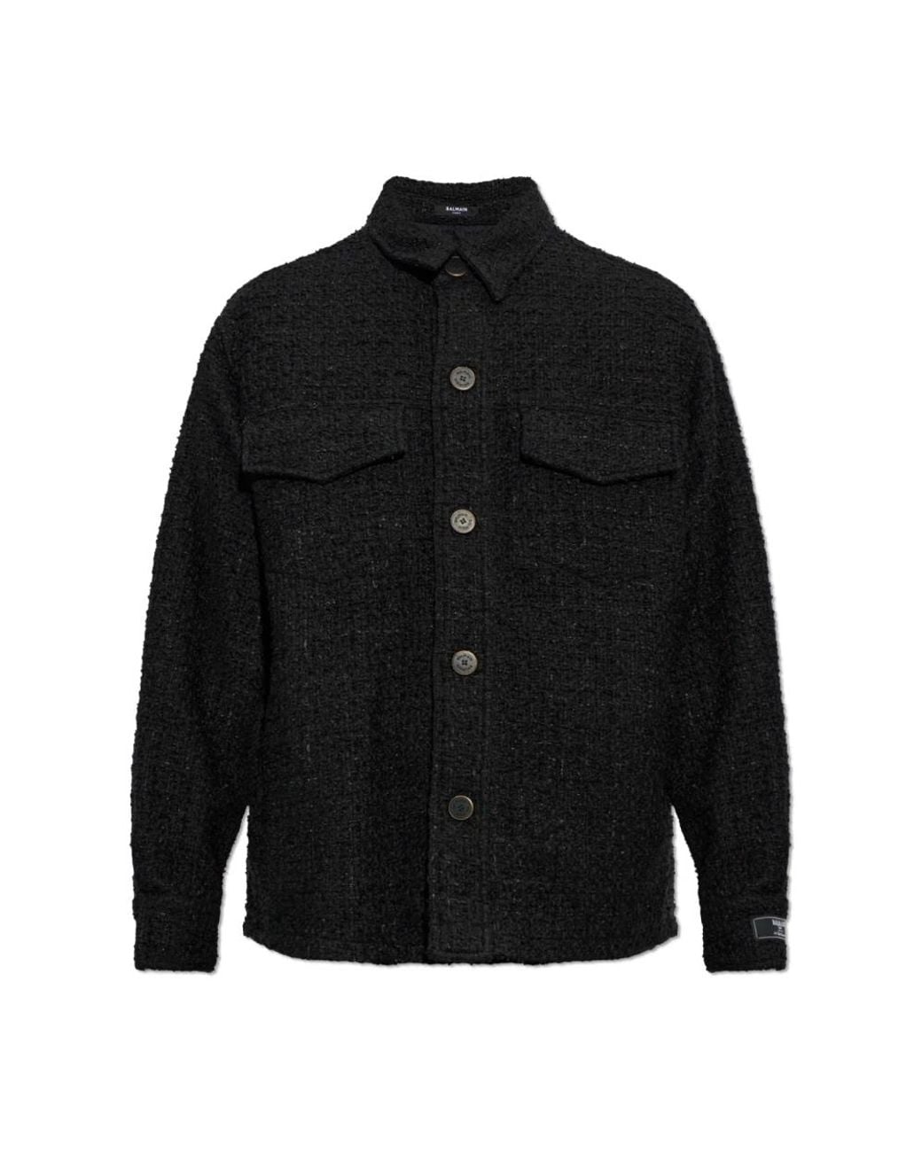 Balmain Black Tweed Jackets for men