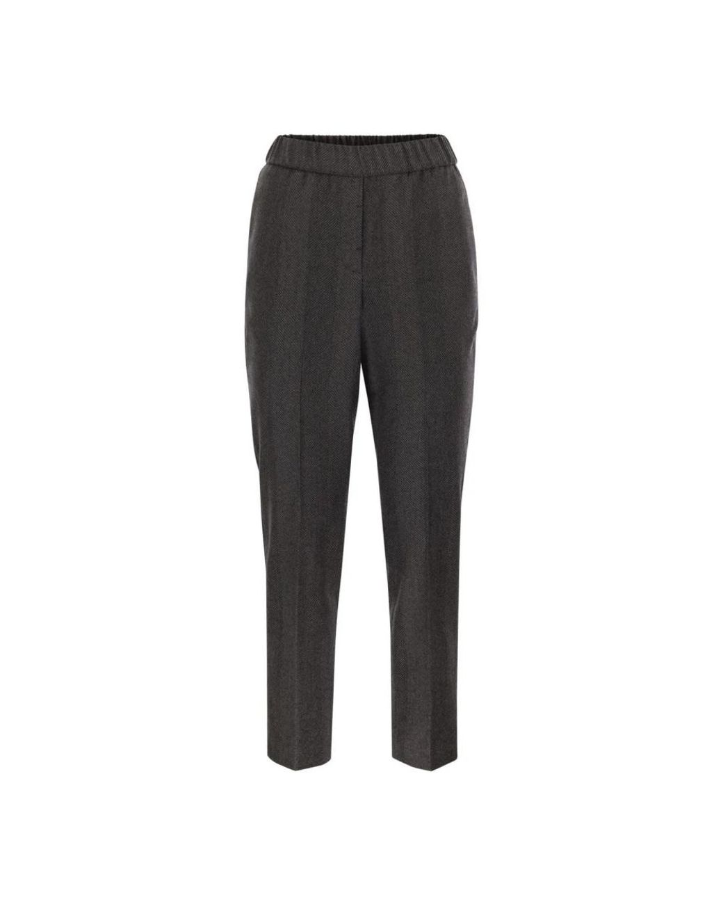 Peserico Gray Straight Trousers