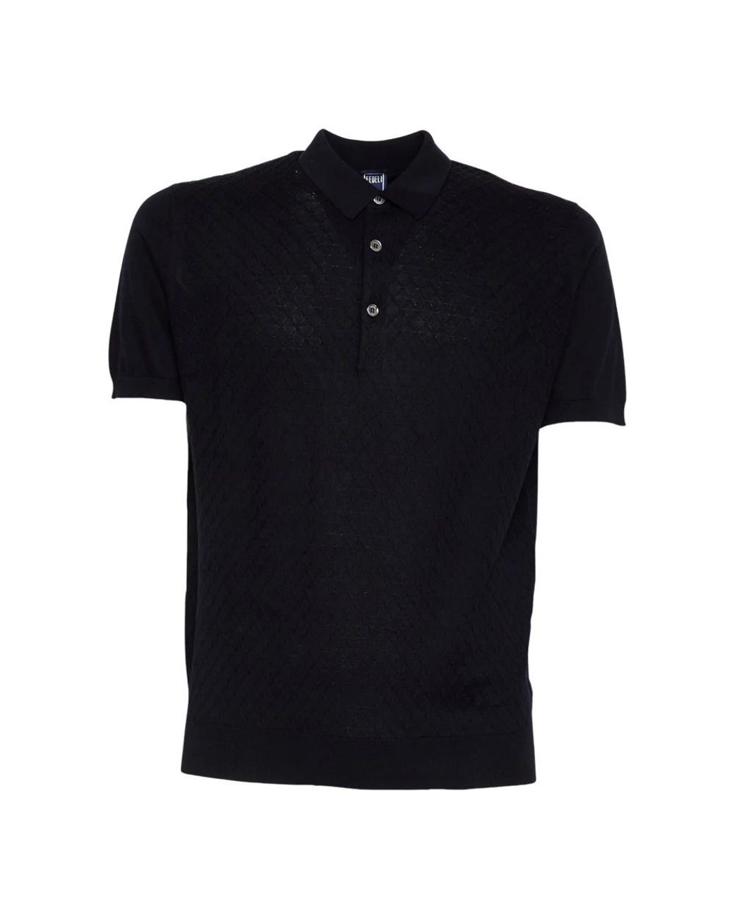Fedeli Black Polo Shirts for men