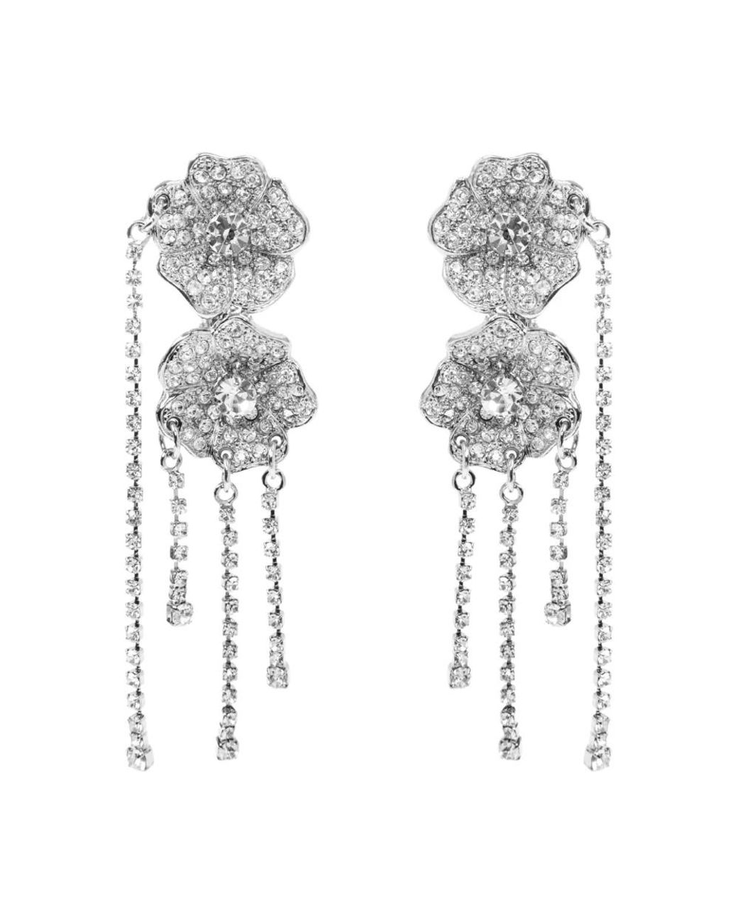Alessandra Rich White Earrings