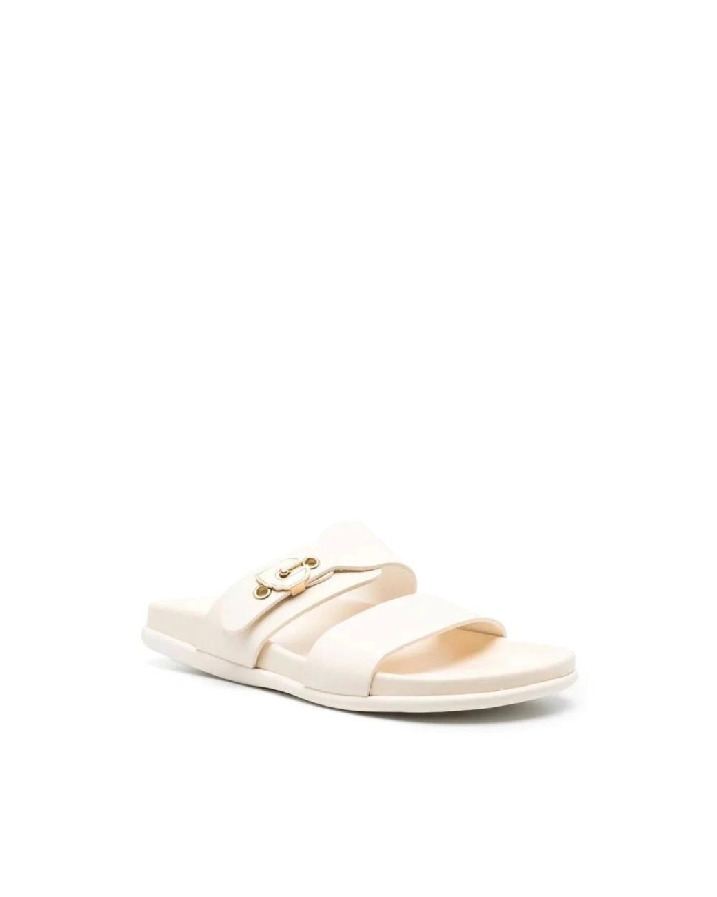 Ancient Greek Sandals White Sliders