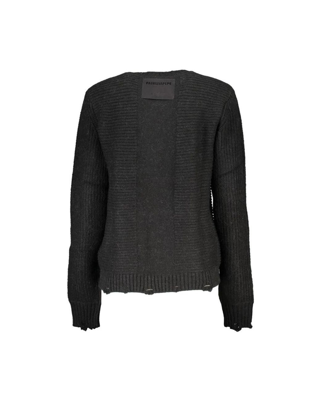 Patrizia Pepe Black Round-Neck Knitwear