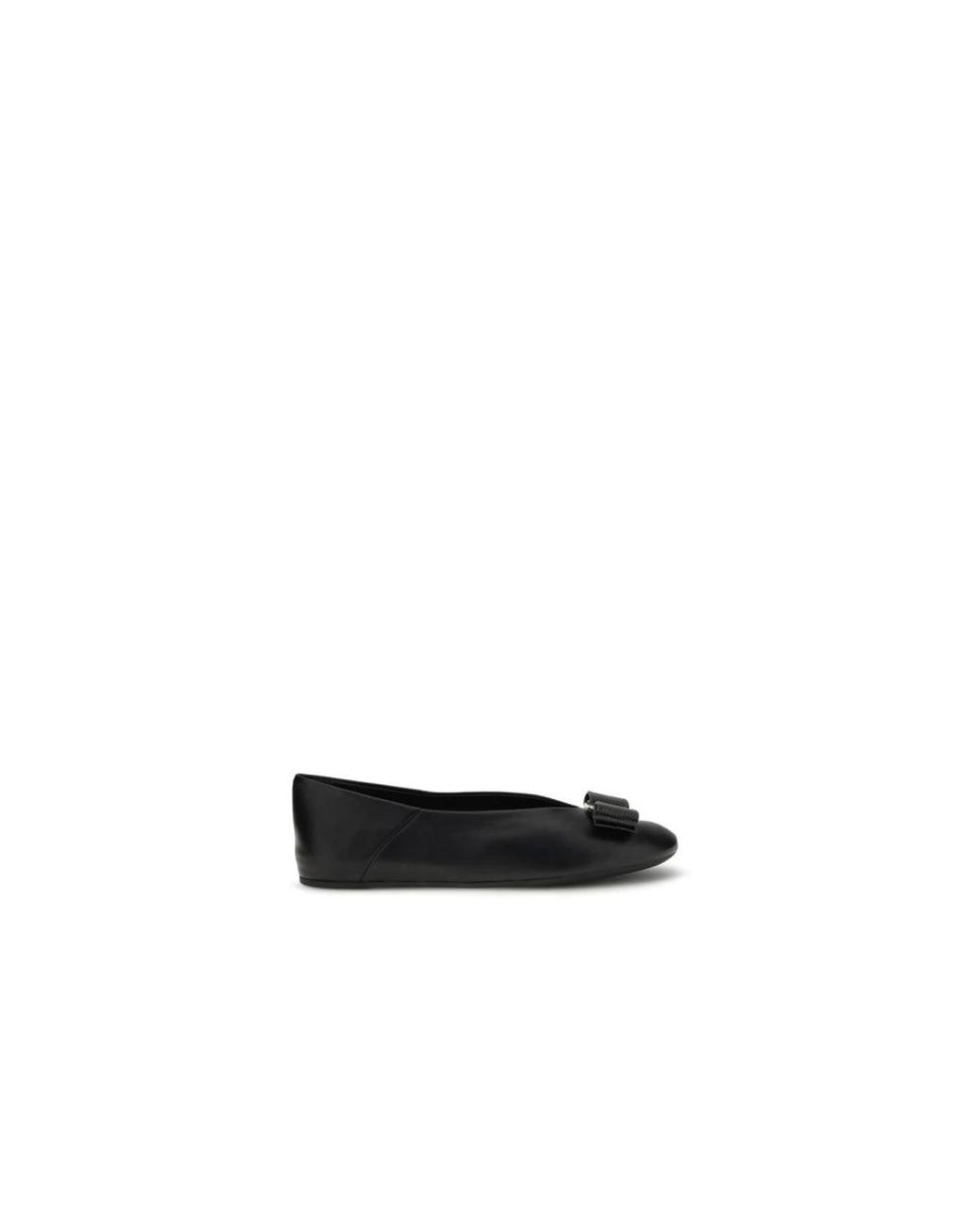 Ferragamo Black Ballerina Shoes